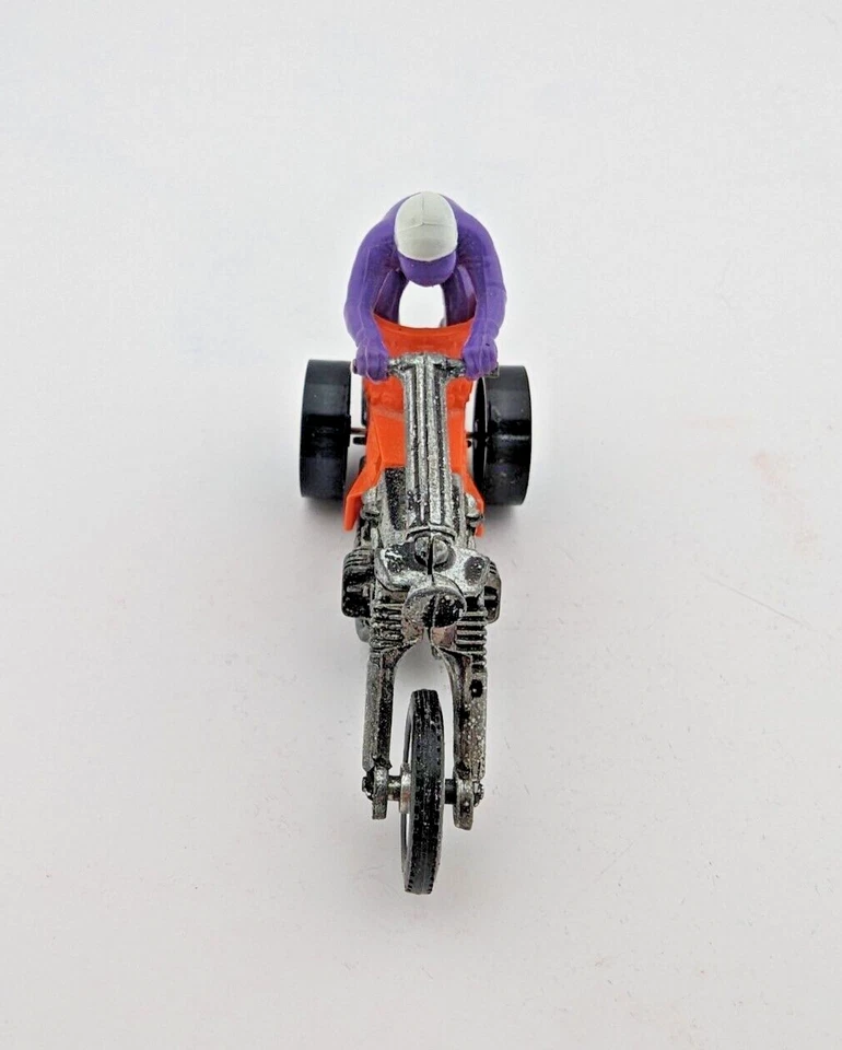 Vintage Hot Wheels Rrrumblers Choppin Chariot 5948 Orange with Purple #6 Rider Foto 2 de 4