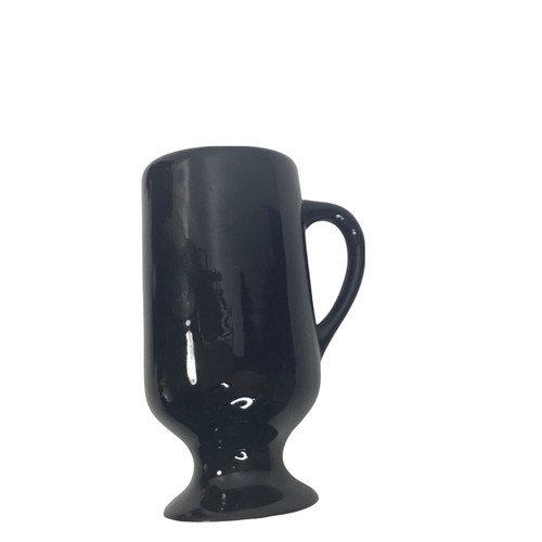 6 MCM California Pottery Mugs Demitasse Art Deco Black Handle Foot Vintage Retro - Picture 3 of 7