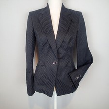 Trina Turk Blazer cotton bl Classy Career Jacket Womens 2 black olive green