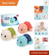 Engaging Wind-Up Turtle Bath Toys for Toddlers - 3-Pack for Bath Time Fun
