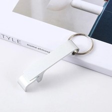 4 in 1 Multifunction Silver Stainless Steel Metal Bottle Opener Keyring Key Fob