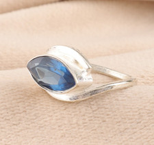 London Blue Topaz Gemstone 925 Solid Sterling Silver Handmade Jewelry Ring