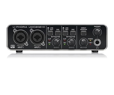 Behringer UMC202HD 2x2 USB Audio Interface Sound Card Midas Mic Preamps