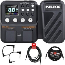 NUX MG-101 Amp Modeler and Guitar Effects Processor - Bundle with 2 Patch Cab...