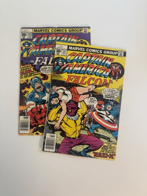 Captain America and The Falcon #211 #212 - 1977 Marvel Comics - Lot of 2