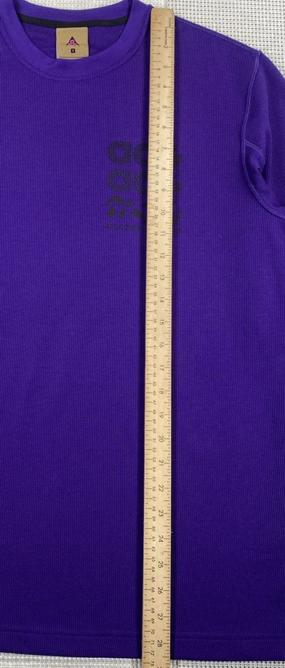 Camisa térmica vintage Nike ACG manga larga mezcla de lana púrpura para hombre pequeña Foto 4 de 4