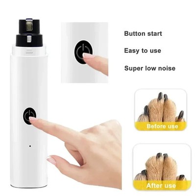 New, Quiet Dog Nail Grinder Rechargeable USB Charging with LED Light