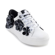 Women's Georgia Lace-Up Embellished Sneakers Bright White/ Black