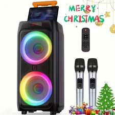 JYX T9 Large Party Speaker Lound Speaker +2 Microphone For Adult Family Singing