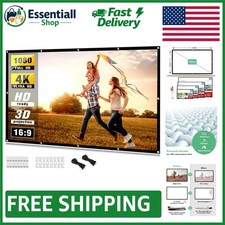 100 Inch 4K Projector Screen - Foldable, Portable Double-Sided for All Events