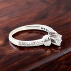 ESTATE SOLID 14K WHITE GOLD NATURAL DIAMONDS 4.3mm CENTER RING SIZE 5.5 #7826 — photo 2