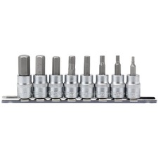 Image of Draper Expert Metric Hexagonal Socket Bit Set 3/8" Square Drive 48mm 8 Pieces