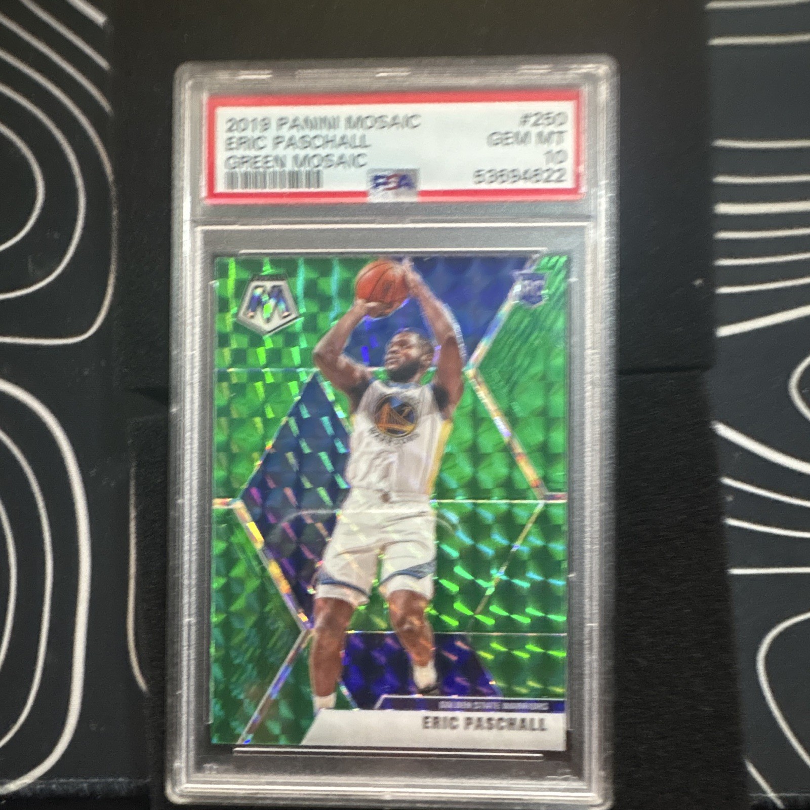 Panini Mosaic 2019 Eric Paschall Green Mosaic #250 PSA 10 Warriors