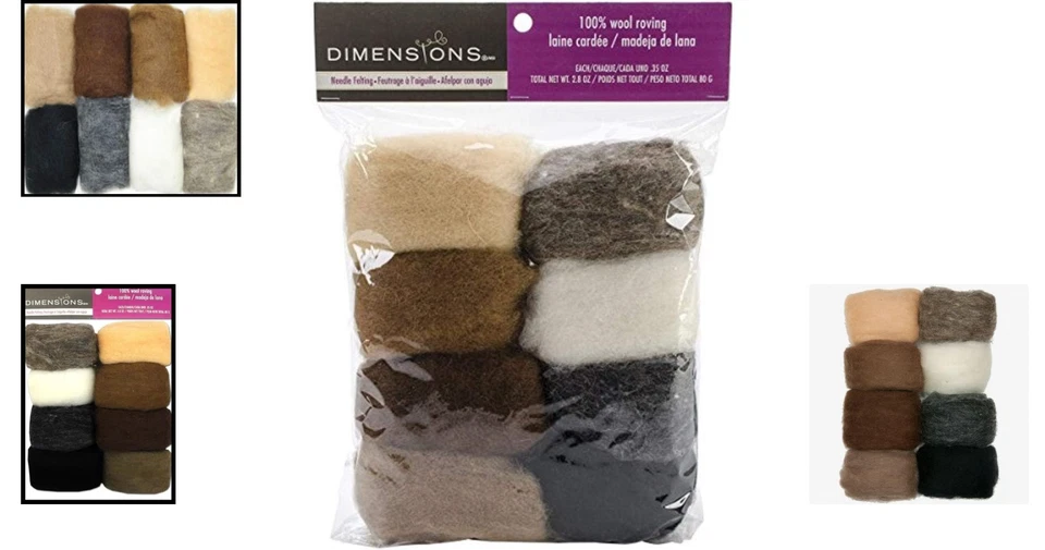 100% Wool Roving in Natural Earth Tones - Ideal for Creative Needle Felting - Image 2 of 4