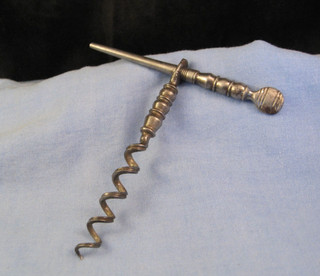 LOVELY CLEAN LARGE SIZE GEORGIAN CUT STEEL PEG AND WORM ANTIQUE TRAVEL CORKSCREW