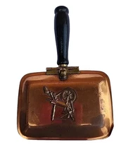 VTG 1950's Copper Craft Guild Silent Butler Ashtratray W/Spinning Wheel Pattern