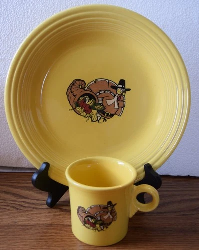 Fiesta Turkey Day Fiestaware Thanksgiving PLATE AND Tea/ Coffee Cup
