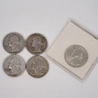 Lot of 5 Silver Washington Quarters 1952-D, 1953-S, 1957-D, 1958-D, 1964-D