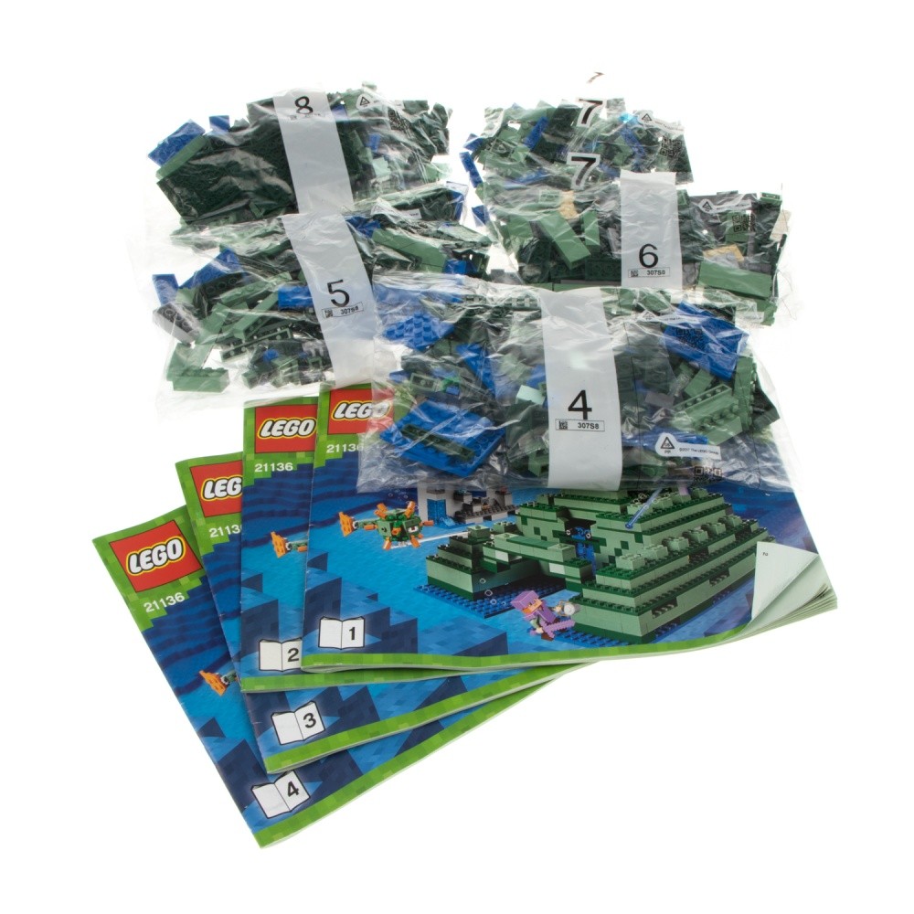 1x Lego Parts Set Minecraft The Ocean Monument 21136 Instruction Incomplete