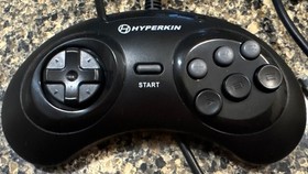 Sega Genesis Model 3 Console AV Cable Power Cord and 6 Button Tested and Working