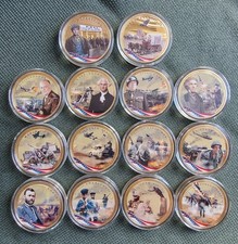 American Patriot Gold Plated Coin Collection Lot x14 2023 Pitcairn Islands $1