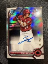 Sal Stewart 2022 Bowman Chrome 1st Bowman Refractor Autograph Auto /499 Reds