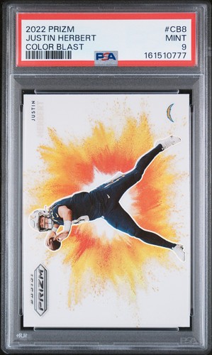 Justin Herbert #CB-8 2022 Panini Prizm Color Blast card