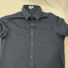 One Bone Men Long Sleeve Button Down Oxford Shirt Navy Blue Soft Stretch