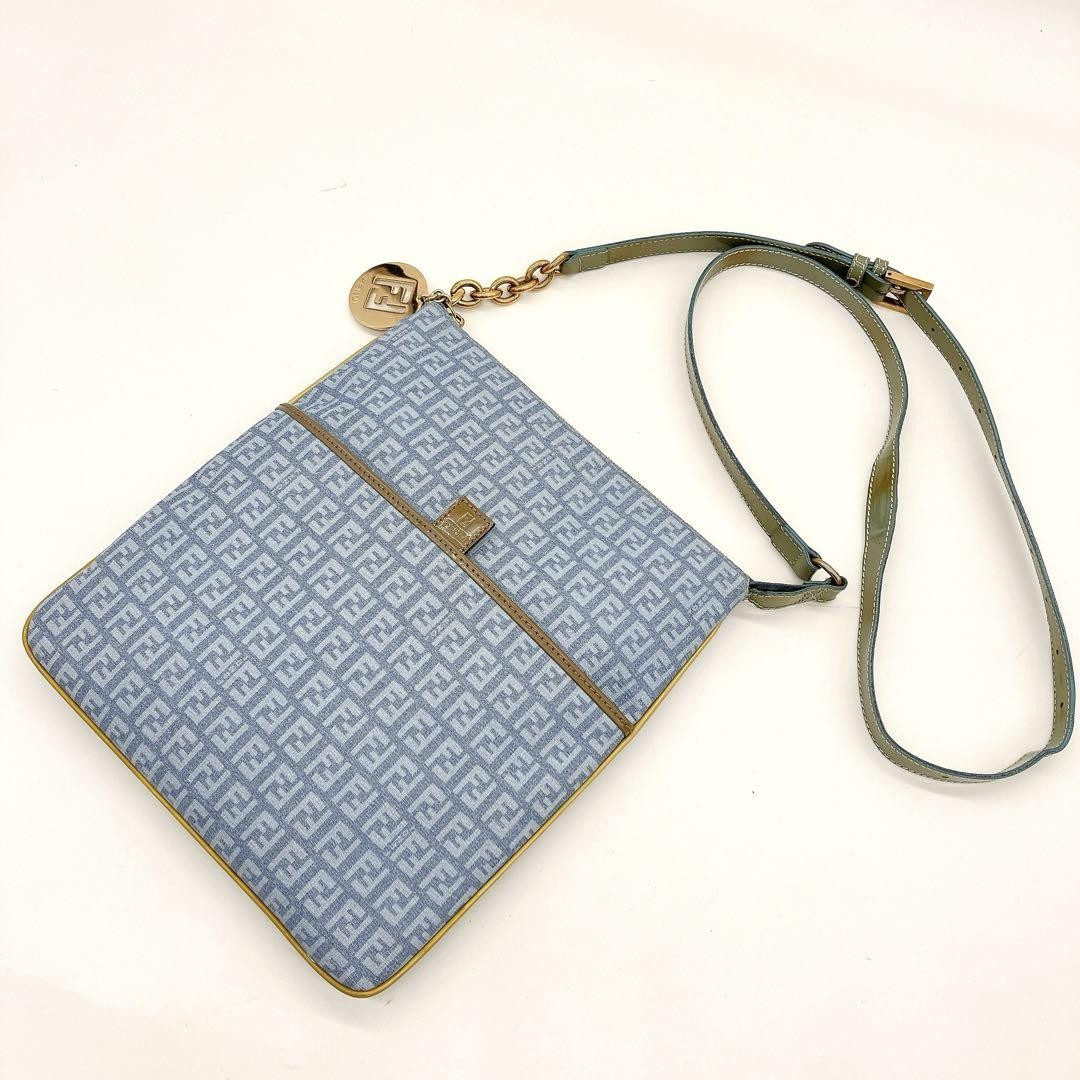 Fendi Zucchino Blue PVC Shoulder Bag Rare Limited Edition