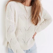 Madewell Ivory Cream Charley Pullover Knit Sweater Soft Size Medium