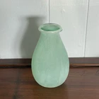 Vtg Scavo Murano Art Glass Vase Sea Glass Style Mint Green 6”