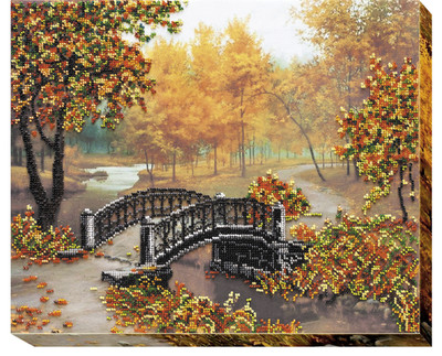 Bead Embroidery Kit ''Gold of Autumn'' Stitching Handmade Beadwork