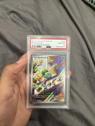 Pokémon Bulbasaur 143/142 Sv07: Stellar Crown Illustration Rare Holo PSA 10 2024