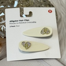 Lululemon Fermagli per Capelli con Pietre Gioielli *Confezione da 2 - Bianco
