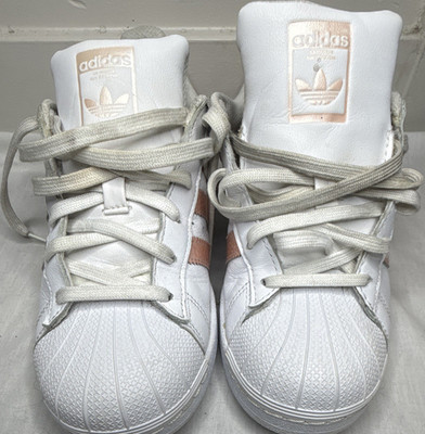 adidas Originals Superstar Men s White/Rose Gold Low Top Sneakers