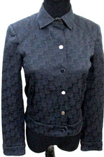 BCBG Max Azria Black Fully Lined Textured Logo LS Button Jacket Size 2 Women's