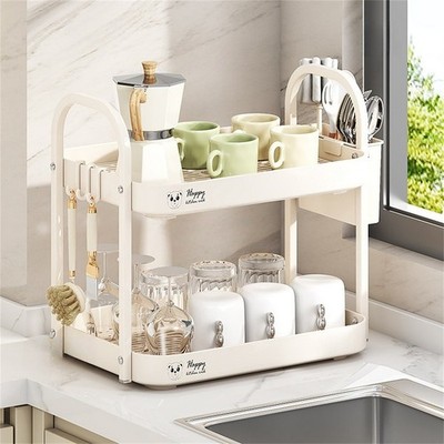 Beige Trinkgeschirr Organizer mit eleganter Ästhetik für Zuhause und Büro Ein