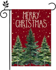 Christmas Garden Flag 12X18 Inch Double Sided Outside, Christmas Trees Winter Sn