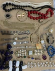 Large Vintage Costume Jewelry Lot Watches Necklaces Bracelets Pearl Chunky Mixed