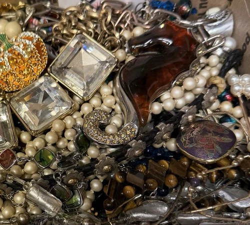 Vintage & Modern Some Signed Costume Jewelry Lot Full Small Priority Box # 87
