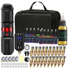 Complete Wireless Tattoo Kit with 20 Cartridge Needles Tattoo Inks 4.0mm Stroke