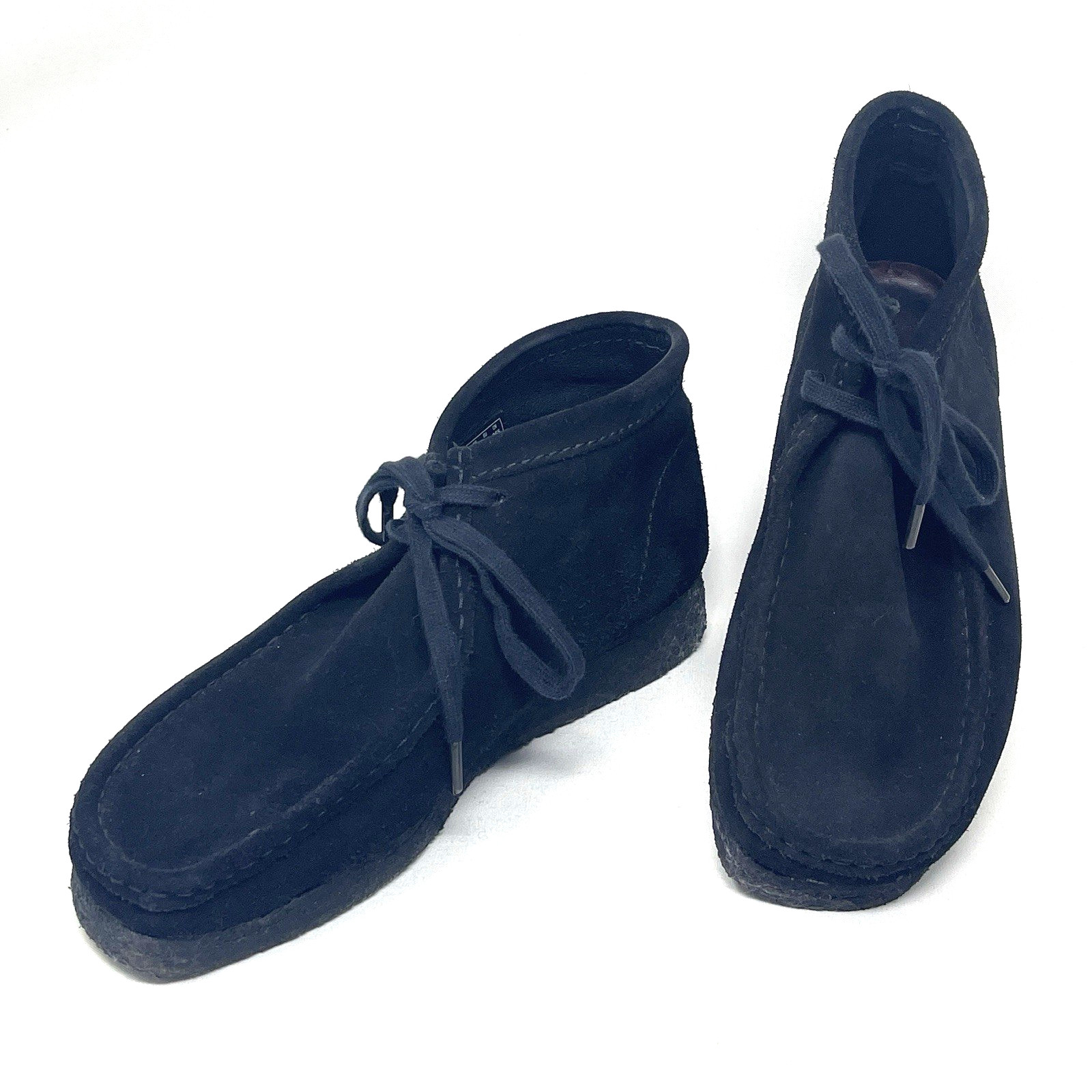 S Boots 9 M Black Suede Rubber Crepe Lace Up Retro