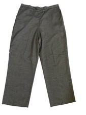 Alfred Dunner Size 14 Gray Pull On Dress Pants Elastic Back Waist Pockets