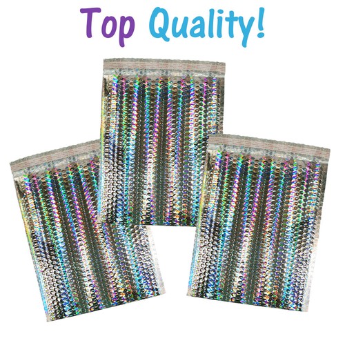 5-100er-Pack holographische Luftpolsterumschläge, 4 Größen Metallic Glamour gepolsterte Umschläge - Bild 35 von 48