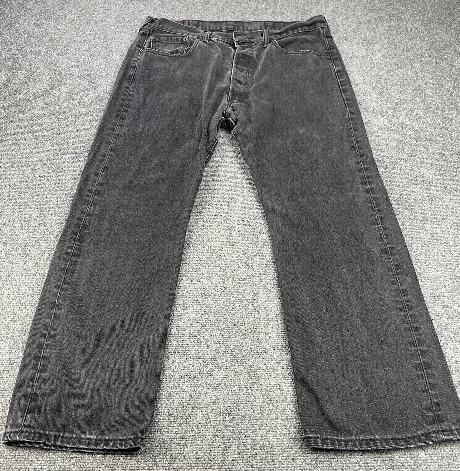 Vintage Levis 501 Jeans Mens 38x30(Fits 36x30) Black Button Fly Straight 90s Y2K
