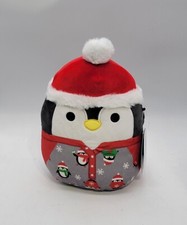 Squishmallow Christmas Luna The Penguin Plush W Hat Pajamas 7"