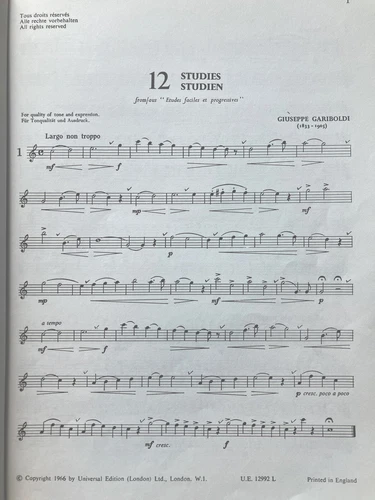 100 CLASSICAL STUDIES FOR THE FLUTE Universal Ed Frans Vester Sheet Music - Picture 2 of 3