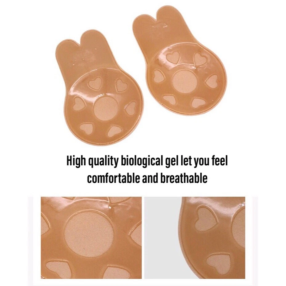 Women's Adhesive Rabbit Bra Strapless Invisible Bra Breast Lift Up Nipple Covers - Image 2 of 4