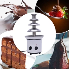 4-Tier Stainless Steel Chocolate Fountain for Parties and Events