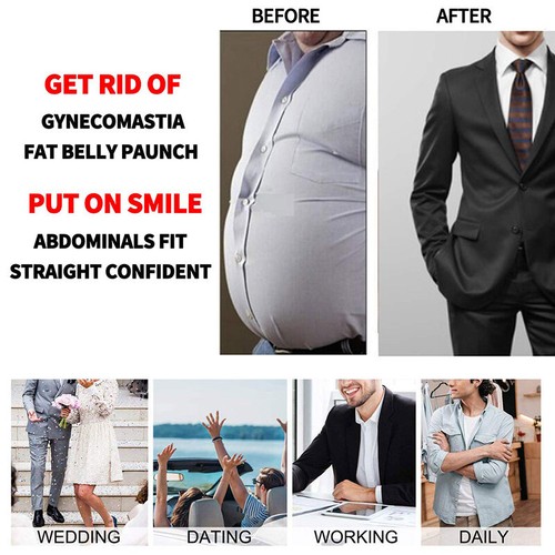 Men's Fat Burner Control Tummy Tuck Belt Body Shaper Girdle Belly Waist Trainer - Picture 8 of 14